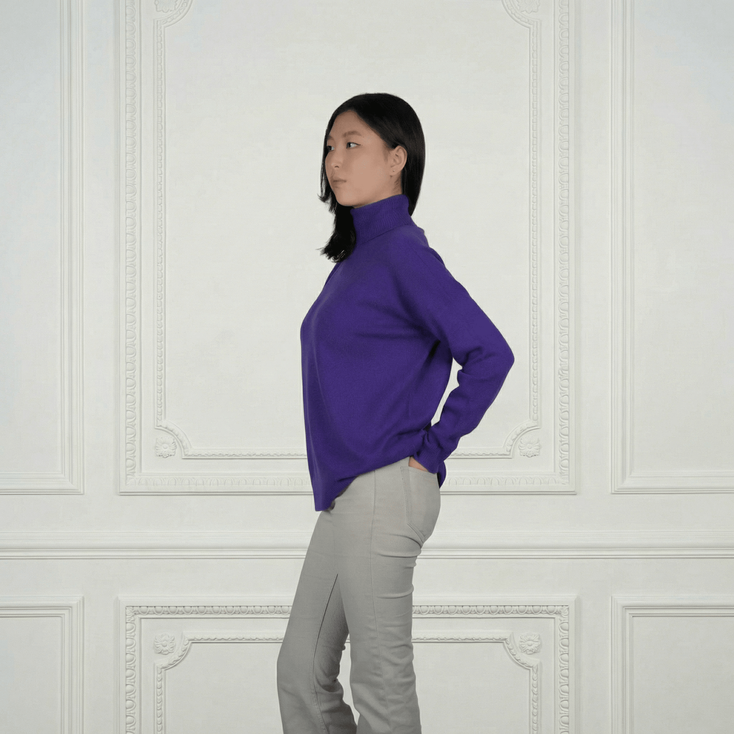 Light Cashmere Turtleneck - Blue Sky Cashmere