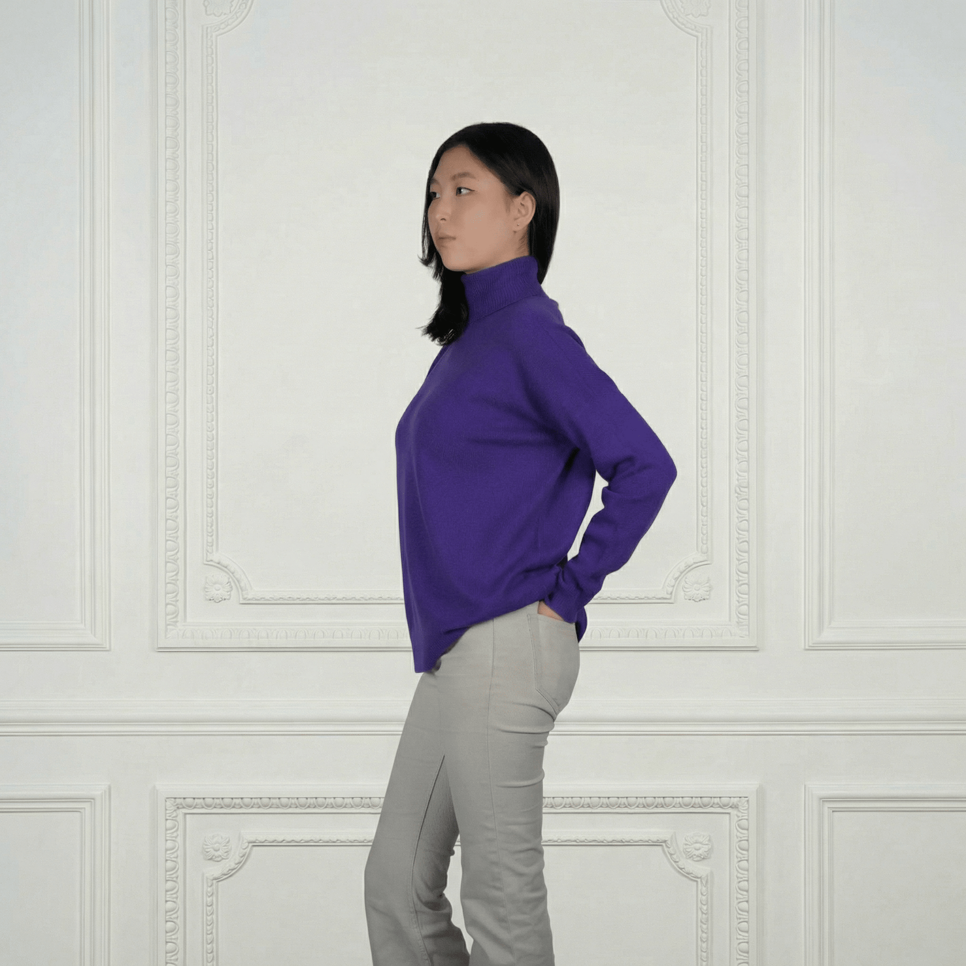 Light Cashmere Turtleneck - Blue Sky Cashmere
