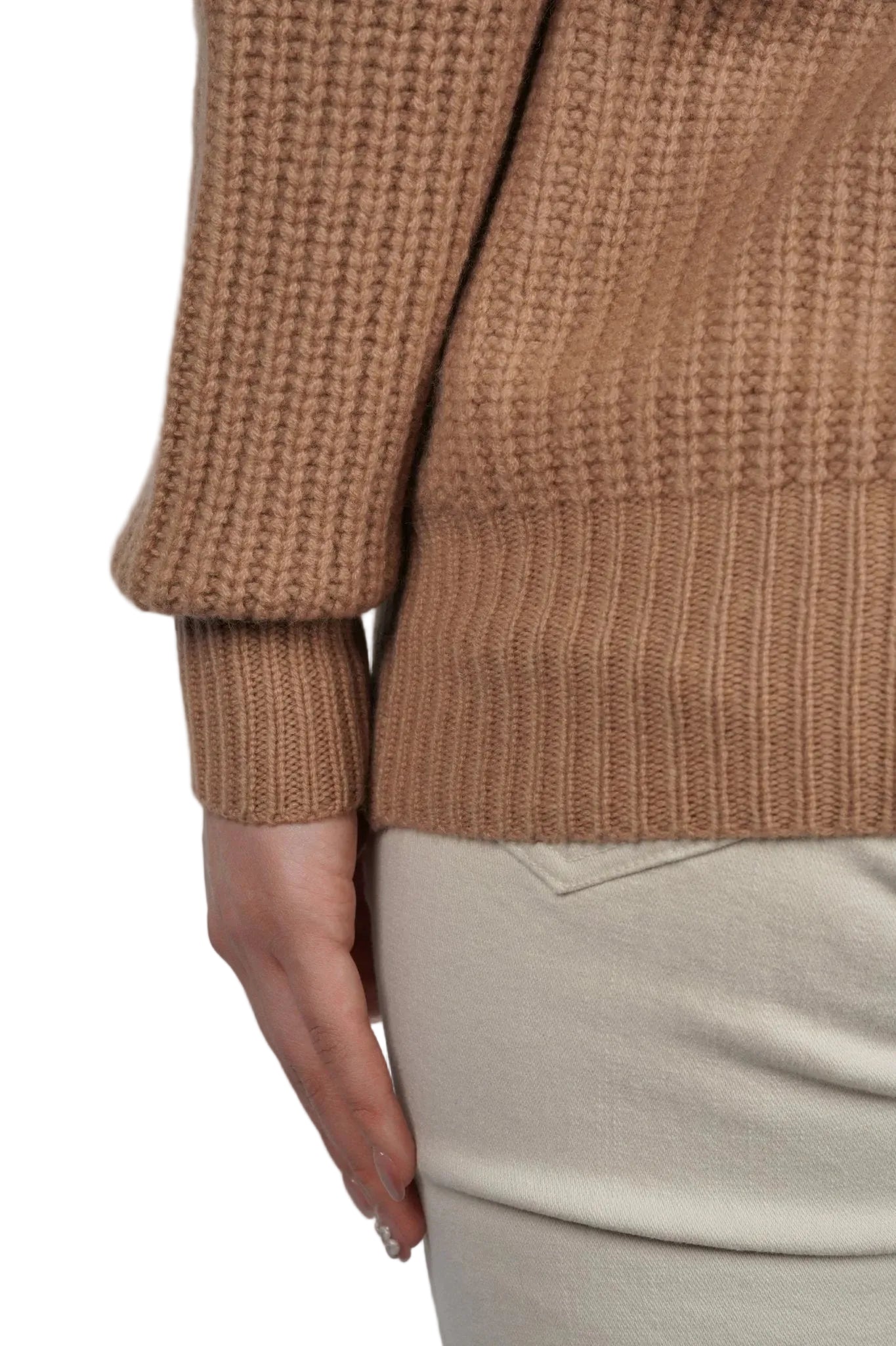 Maeve Classic V‑Neck Ribbed Cashmere Cardigan - Blue Sky Cashmere