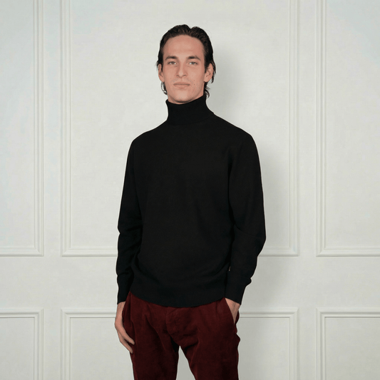 Men's Cashmere Turtleneck - Blue Sky Cashmere