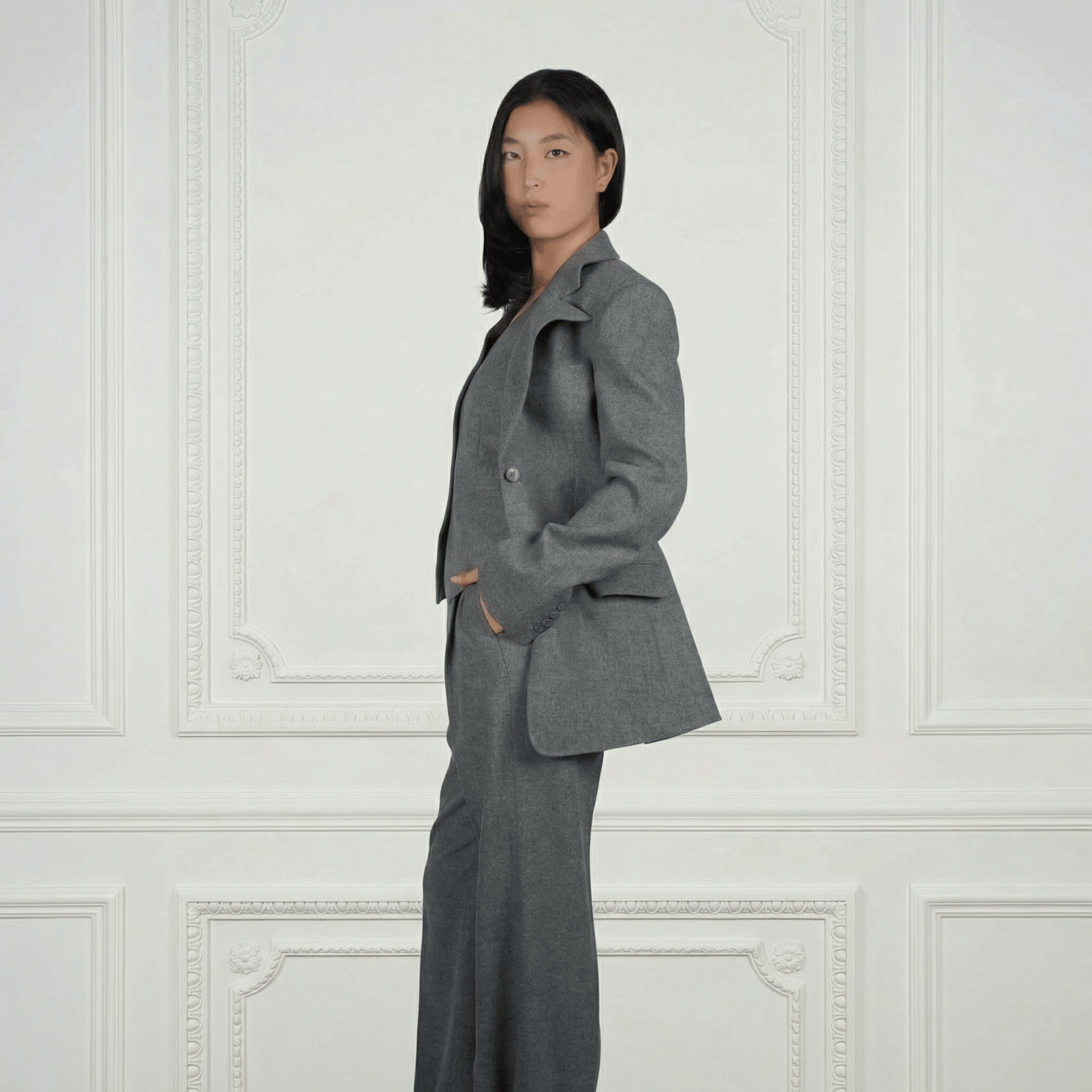 Mira Sheep Wool Blazer - Blue Sky Cashmere