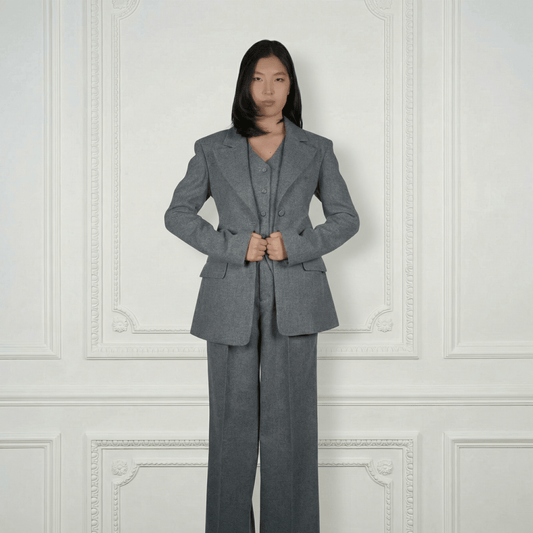 Mira Sheep Wool Blazer - Blue Sky Cashmere