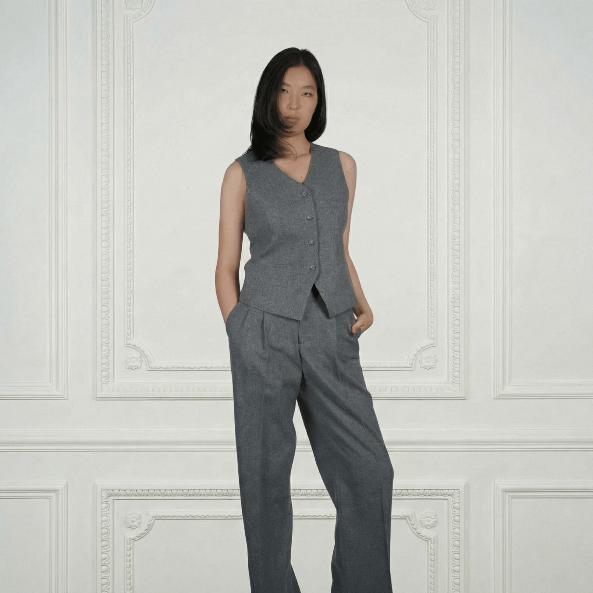 Mira Sheep Wool Pants - Blue Sky Cashmere