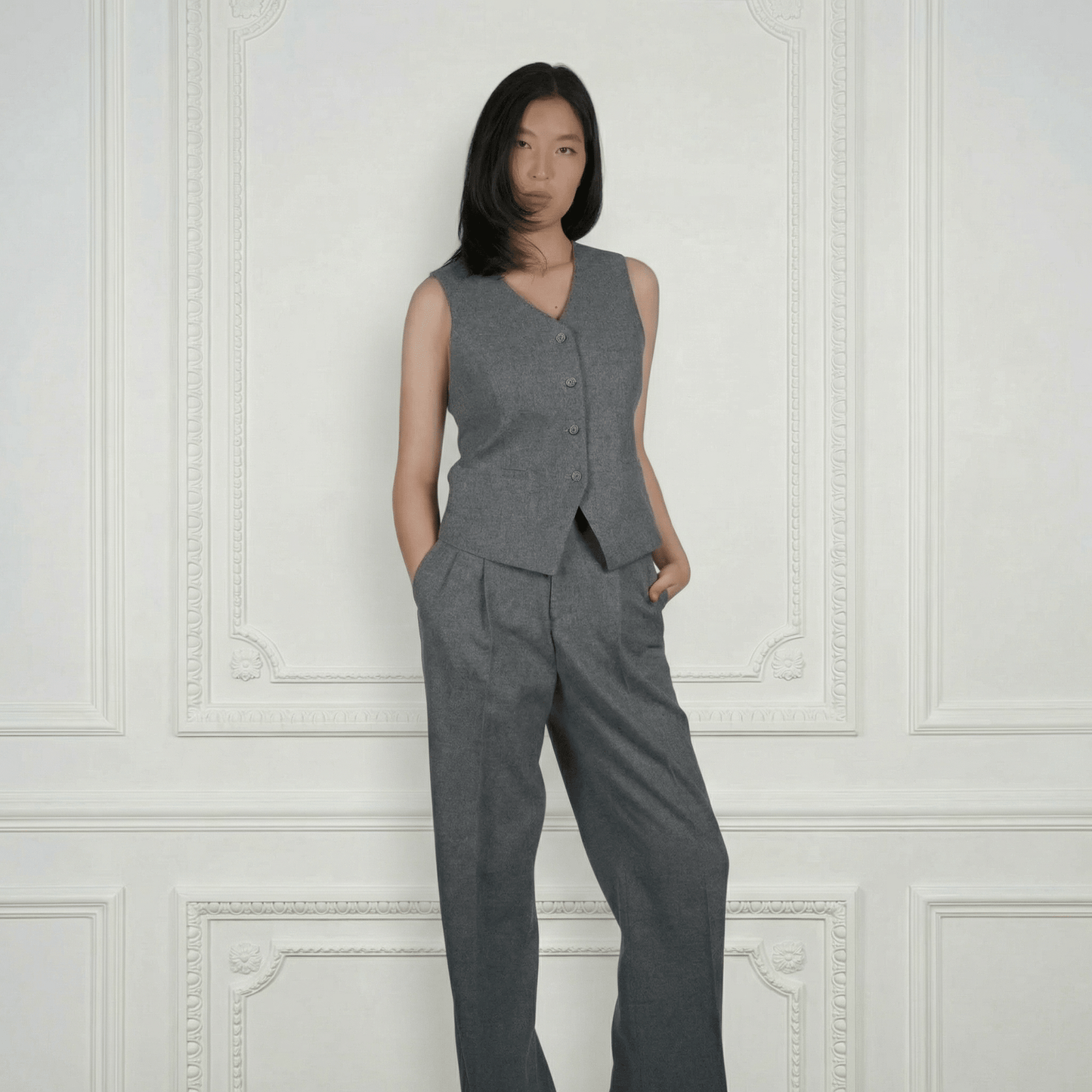 Mira Sheep Wool Vest - Blue Sky Cashmere