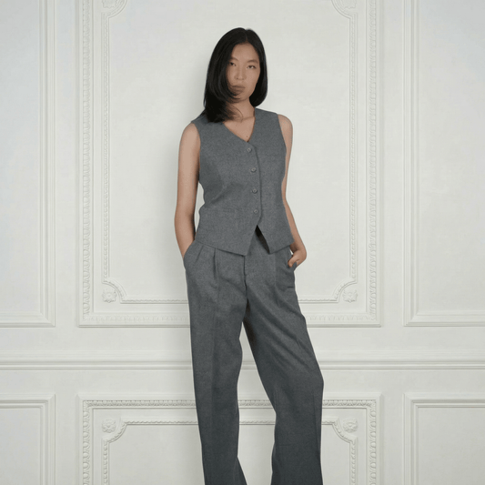 Mira Sheep Wool Vest - Blue Sky Cashmere