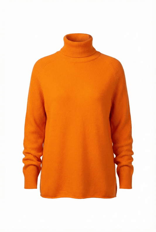 Natalia Staple Cashmere Turtleneck - Blue Sky Cashmere