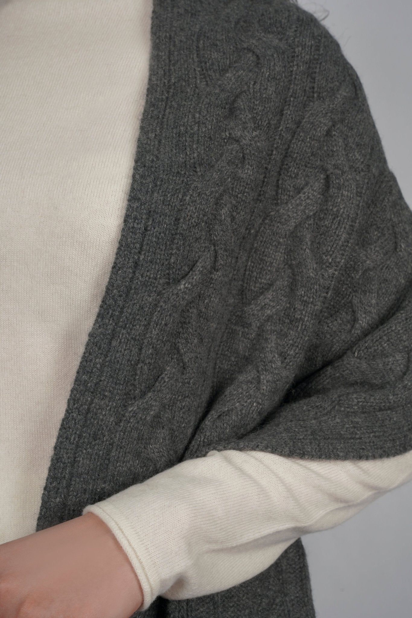 Pattern Cashmere Shawl - Blue Sky Cashmere