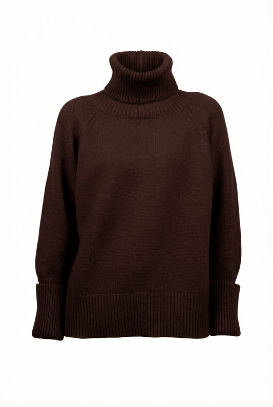 Patterned Cashmere Turtleneck - Blue Sky Cashmere