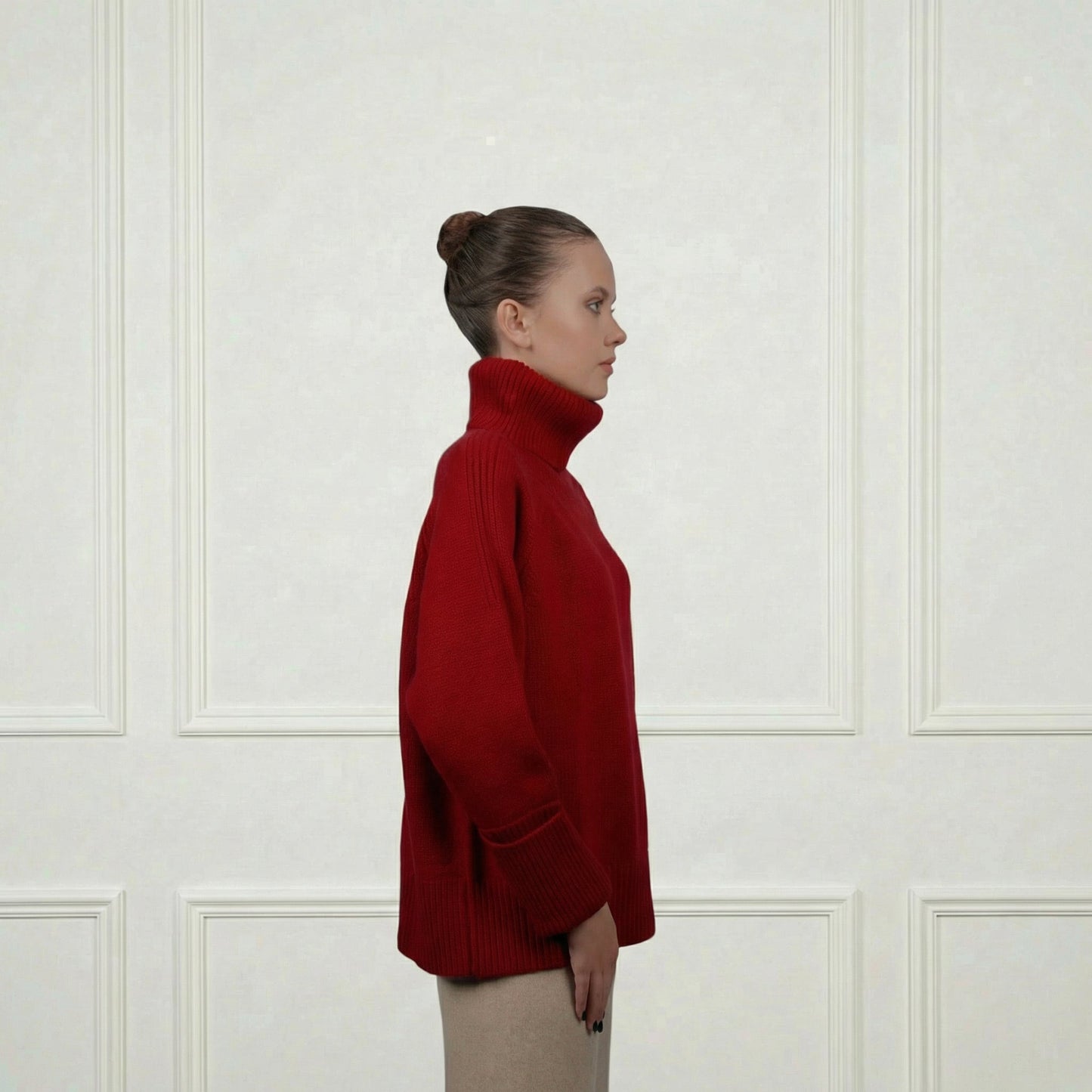 Patterned Cashmere Turtleneck - Blue Sky Cashmere