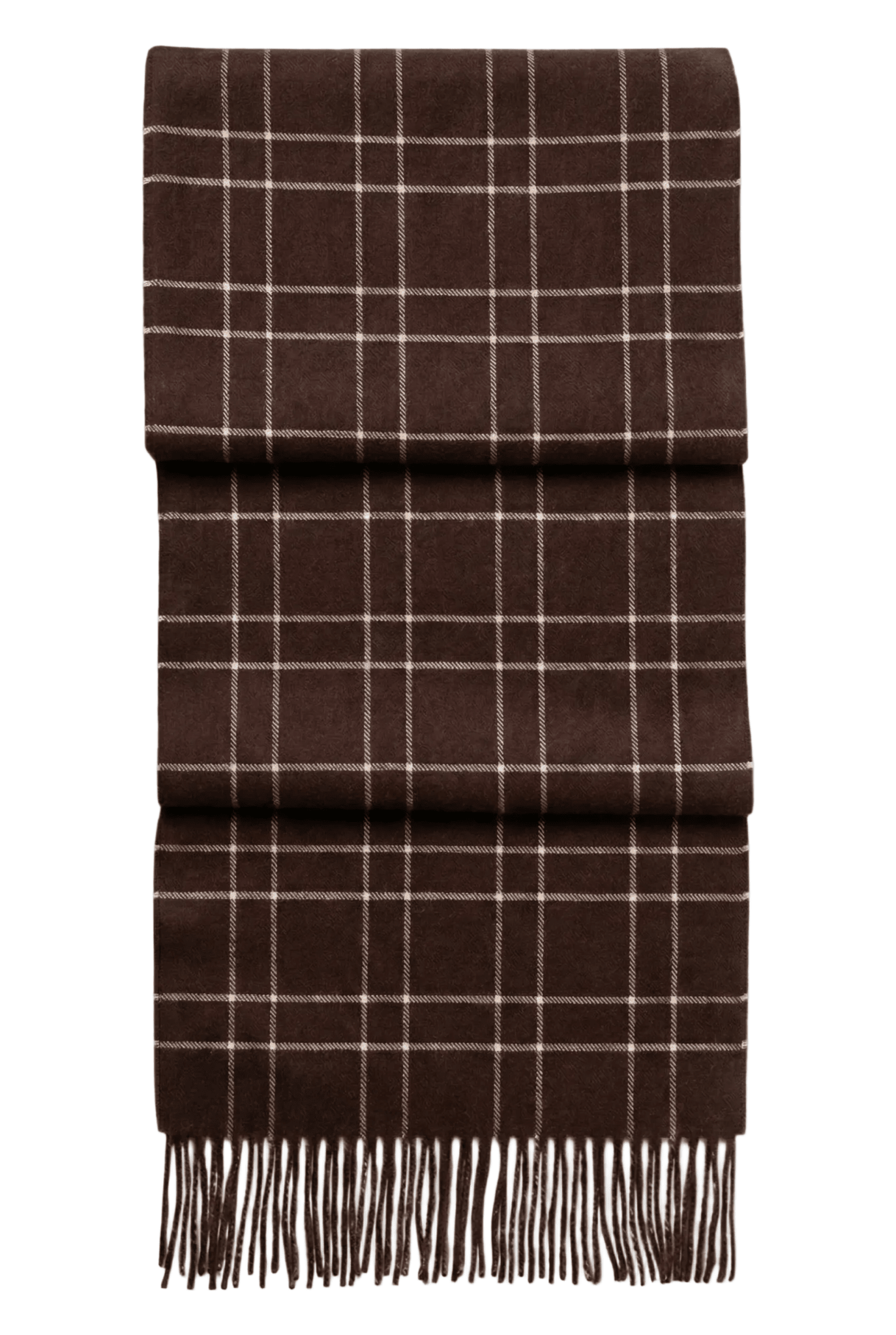 Plaid Fringed Camel Scarf - Blue Sky Cashmere