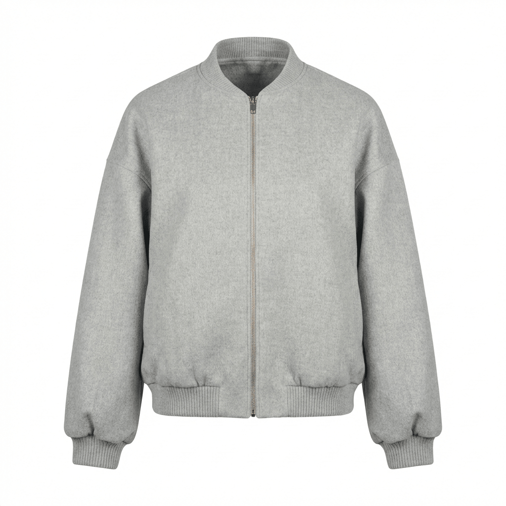 Sheep Wool Bomber Jacket - Blue Sky Cashmere