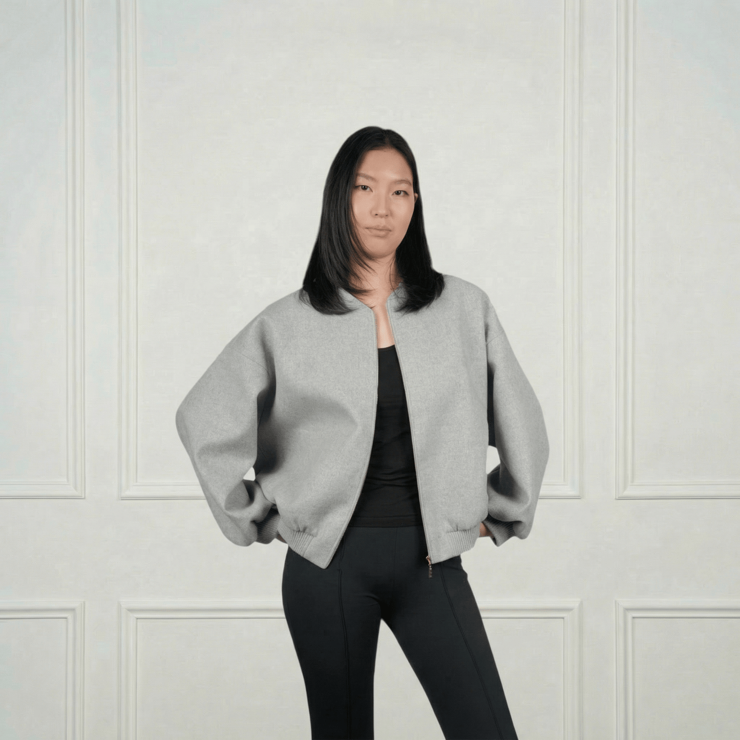 Sheep Wool Bomber Jacket - Blue Sky Cashmere