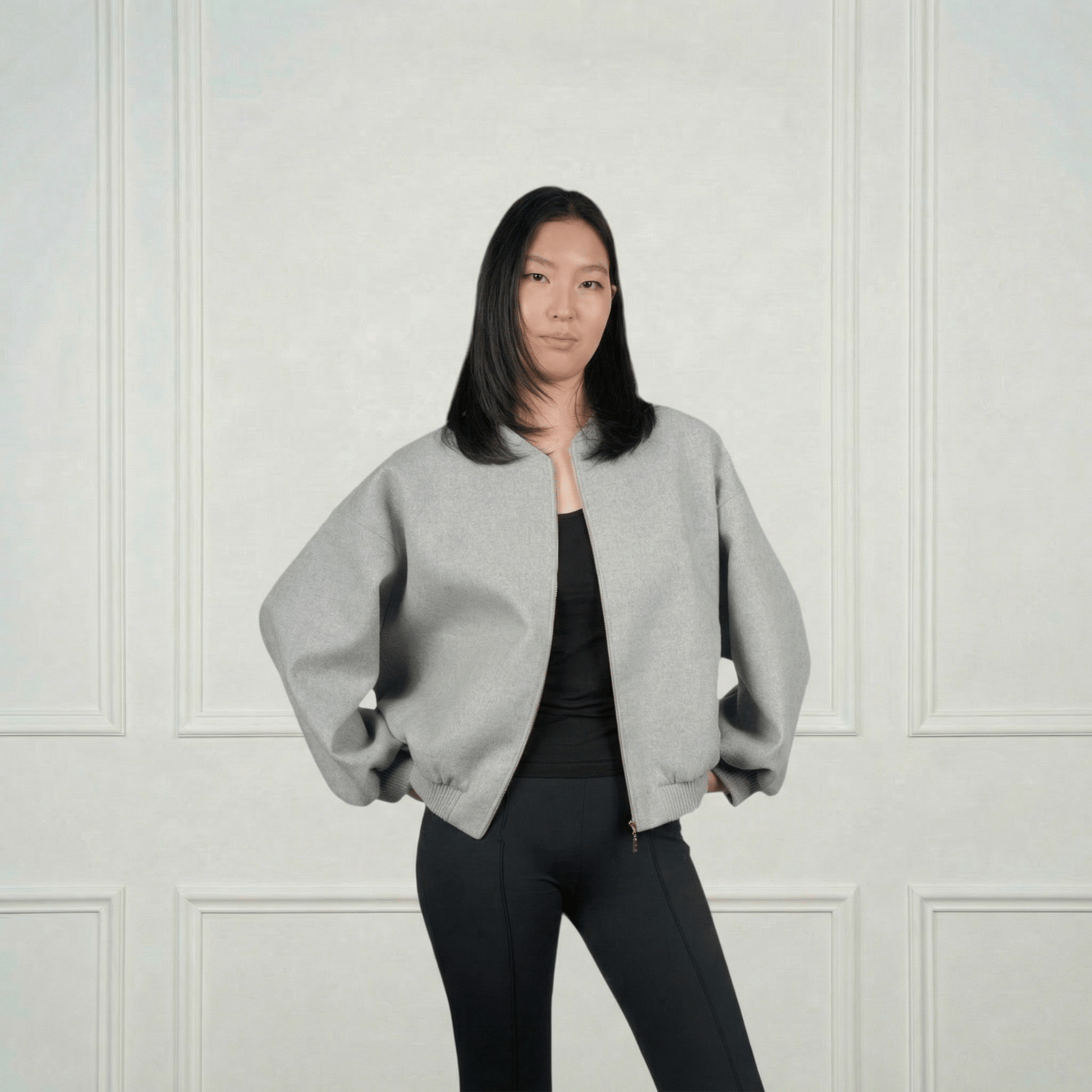 Sheep Wool Bomber Jacket - Blue Sky Cashmere