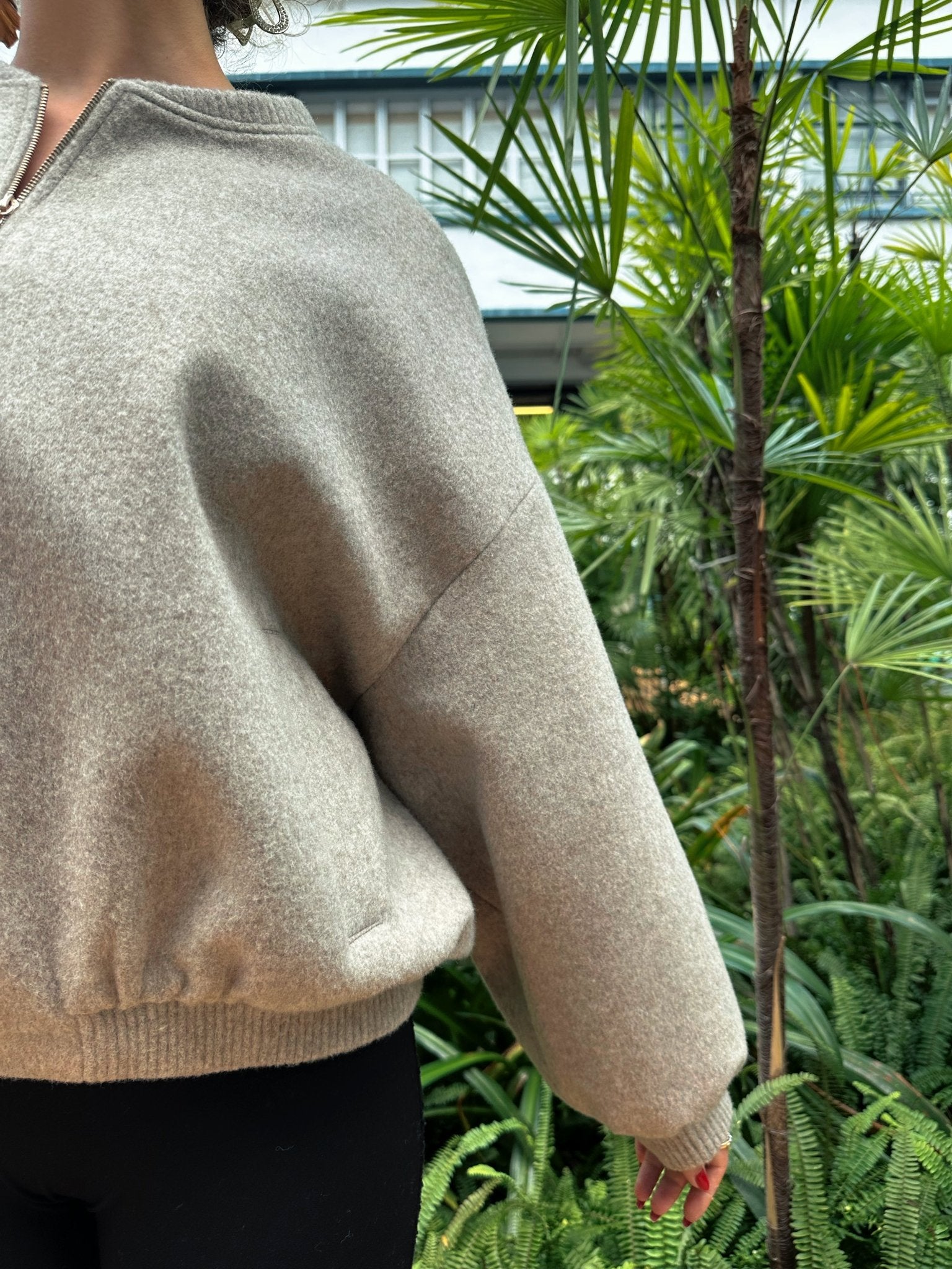 Sheep Wool Bomber Jacket - Blue Sky Cashmere