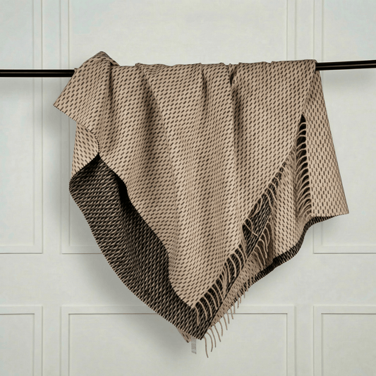 Sheep Wool Throw Blanket - Blue Sky Cashmere