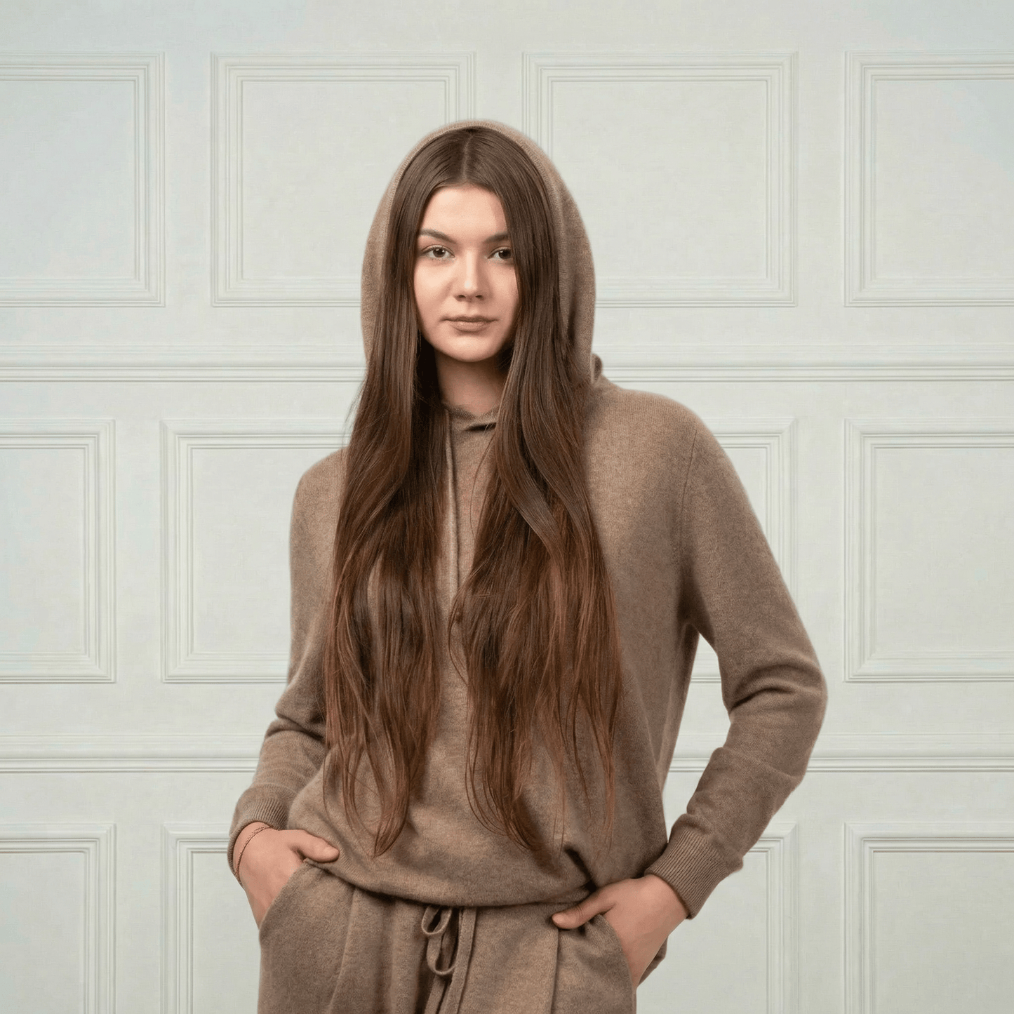 Sofia Cashmere Lounge Hoodie - Blue Sky Cashmere