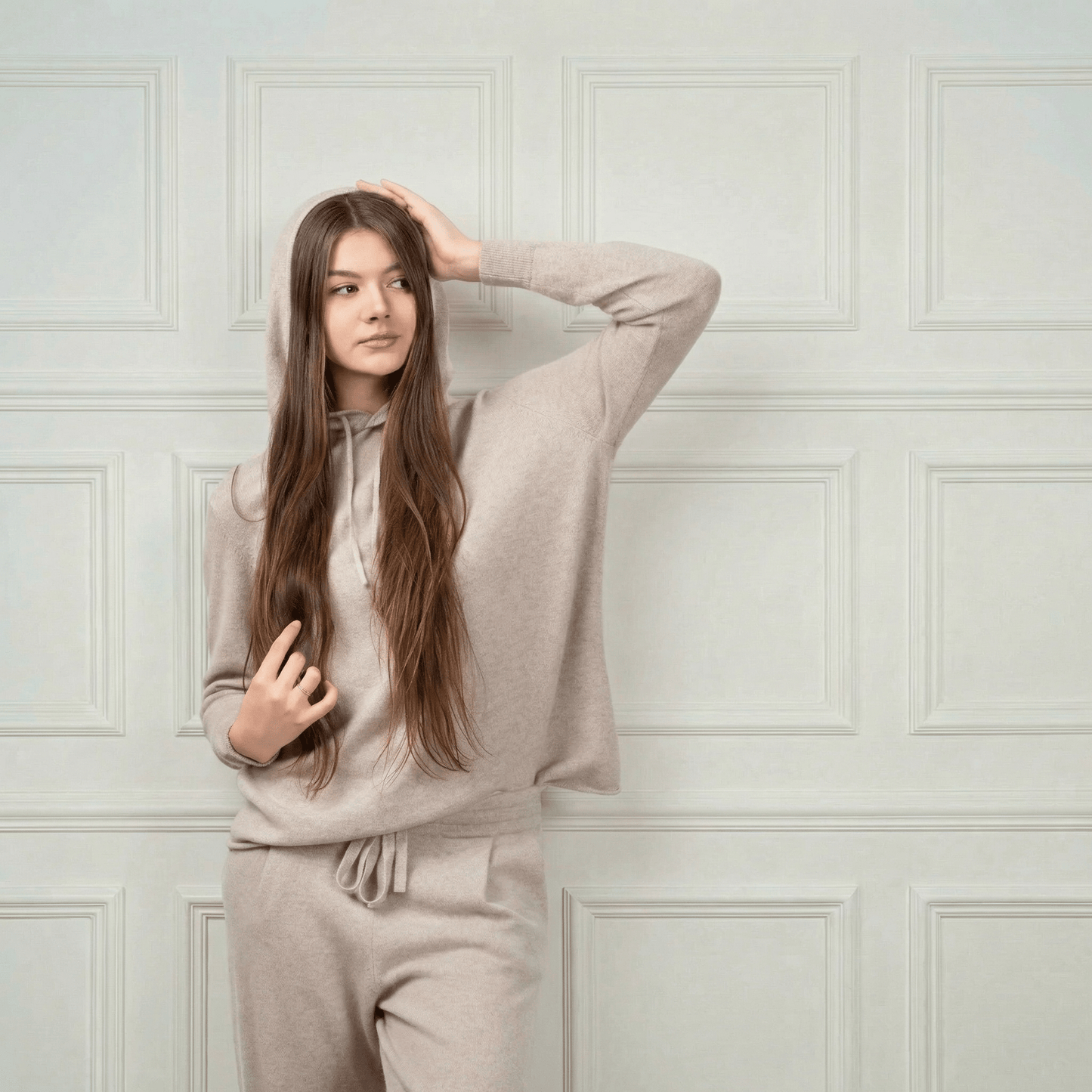 Sofia Cashmere Lounge Hoodie - Blue Sky Cashmere