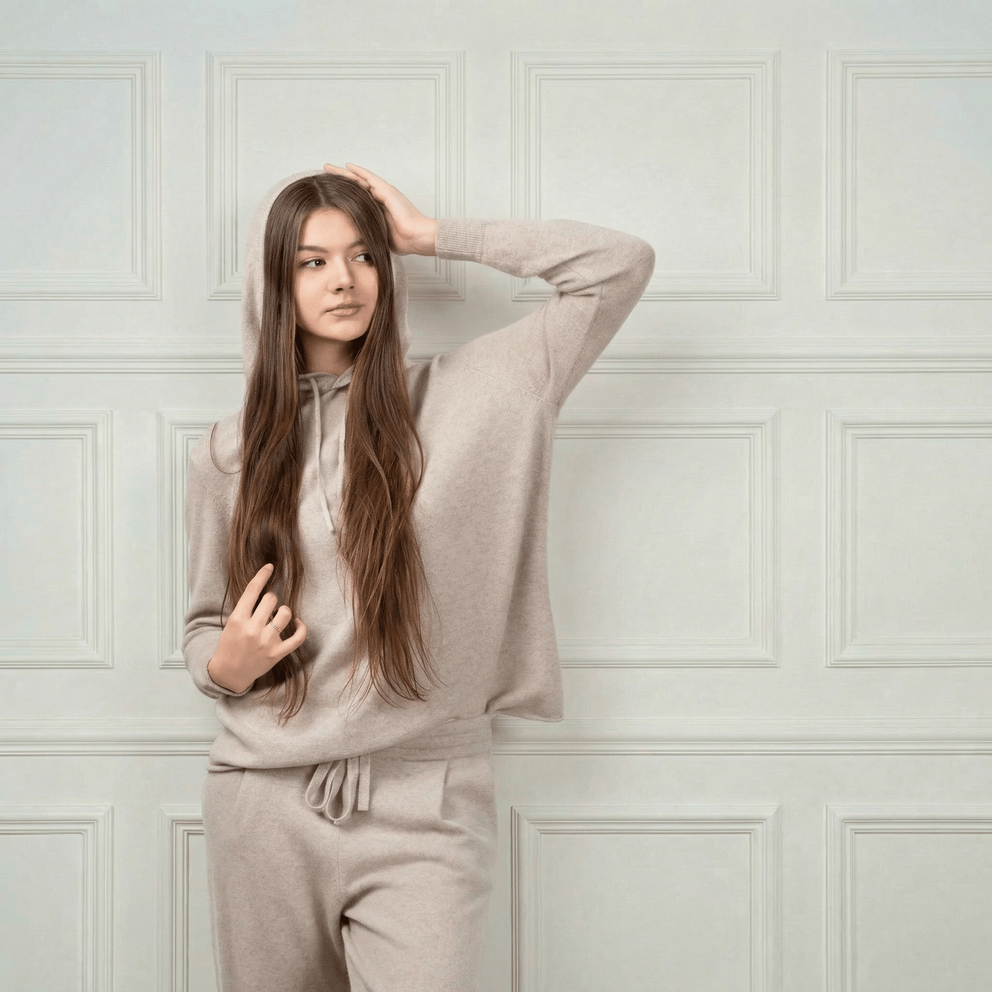 Sofia Cashmere Lounge Hoodie - Blue Sky Cashmere