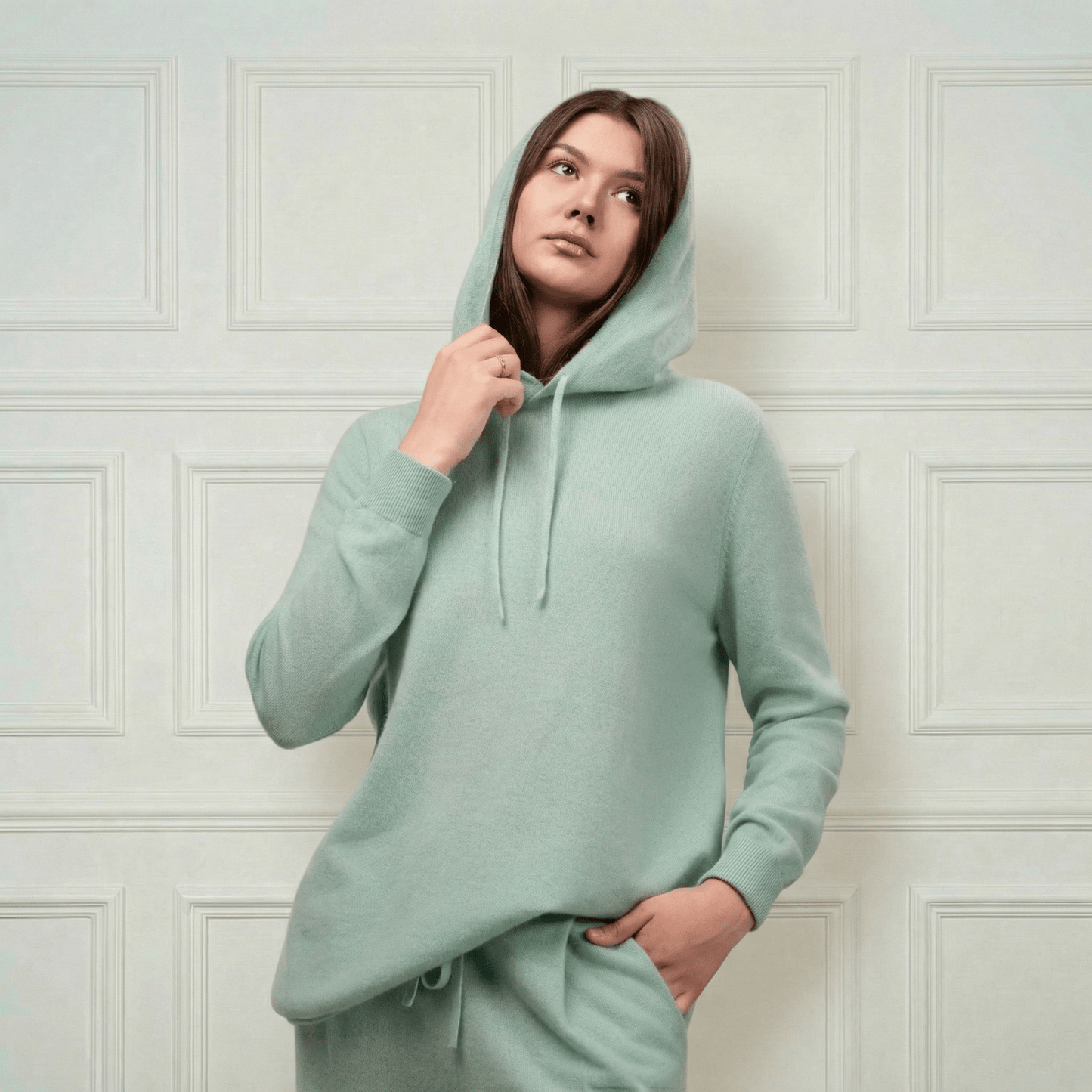 Sofia Cashmere Lounge Hoodie - Blue Sky Cashmere