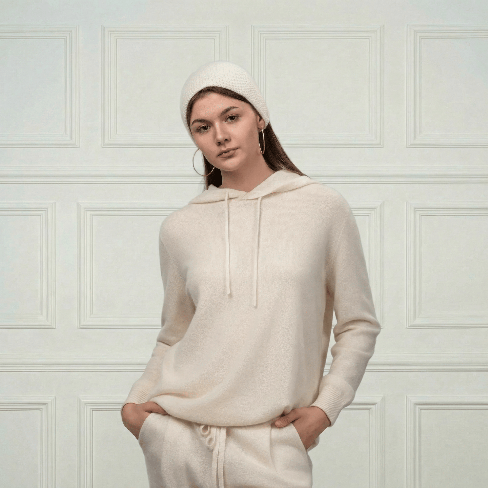 Sofia Cashmere Lounge Hoodie - Blue Sky Cashmere