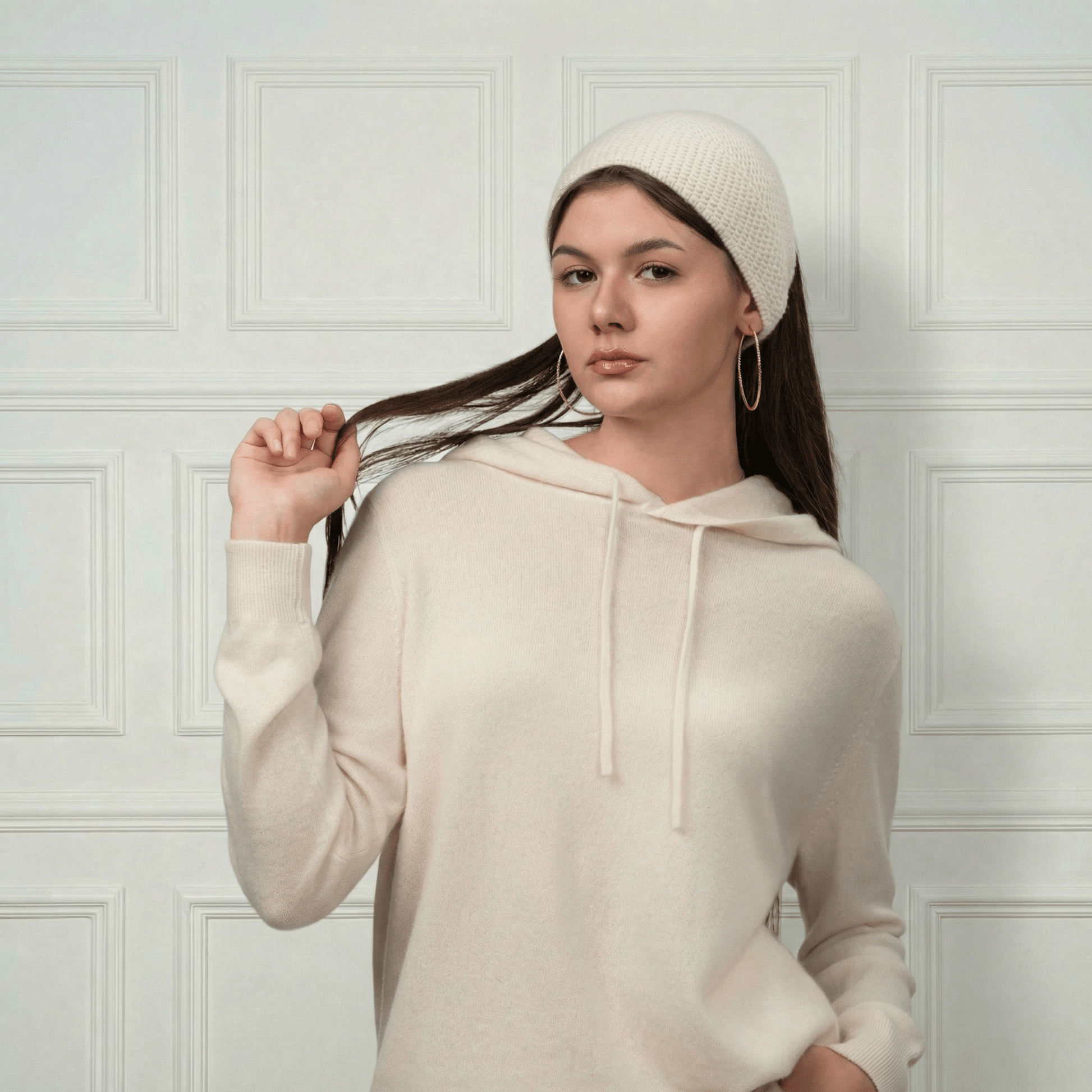 Sofia Cashmere Lounge Hoodie - Blue Sky Cashmere