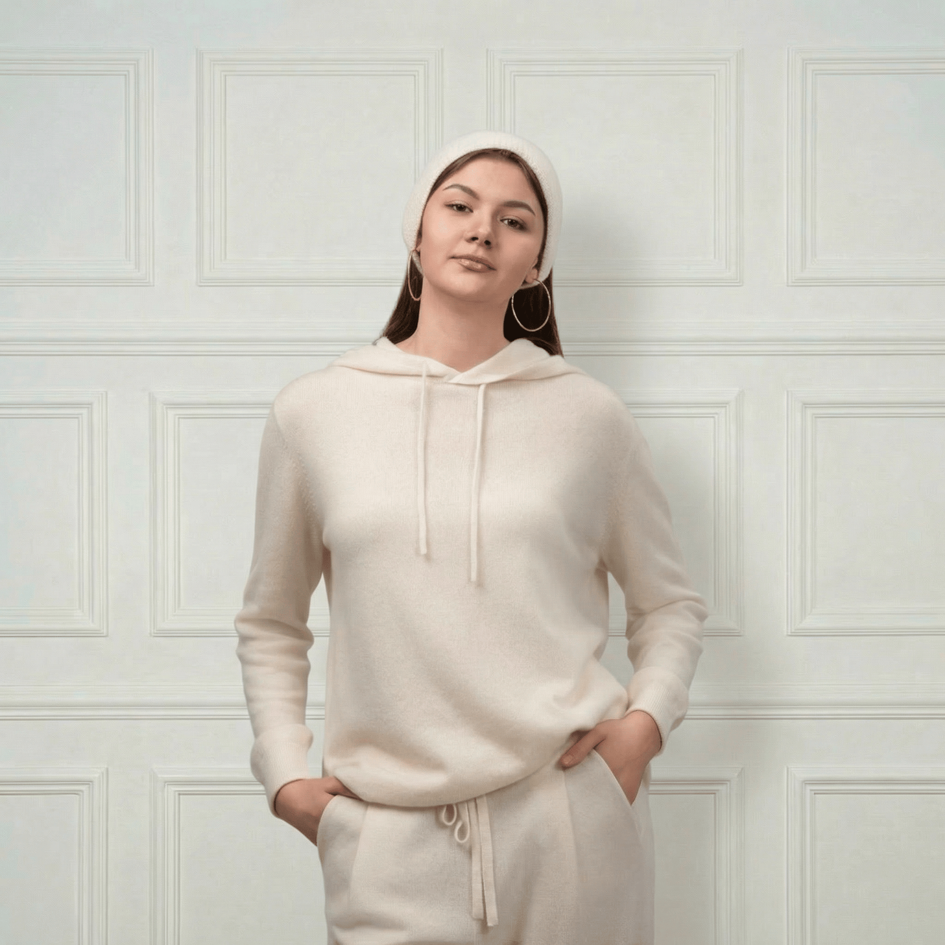 Sofia Cashmere Lounge Hoodie - Blue Sky Cashmere
