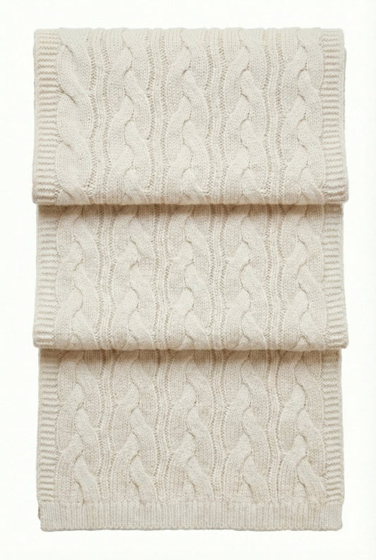 Victoria Cashmere Knitted Scarf - Blue Sky Cashmere