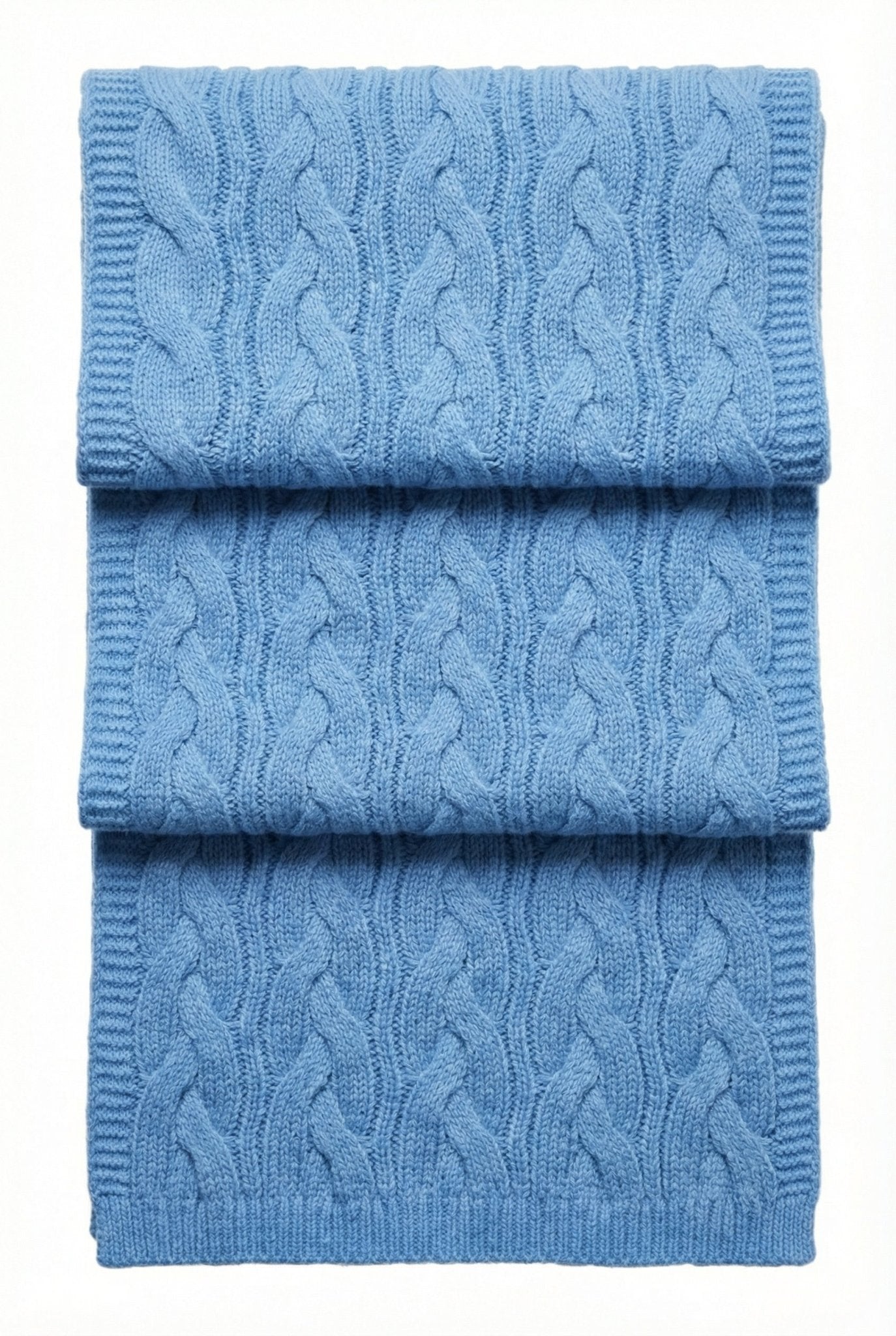 Victoria Cashmere Knitted Scarf - Blue Sky Cashmere