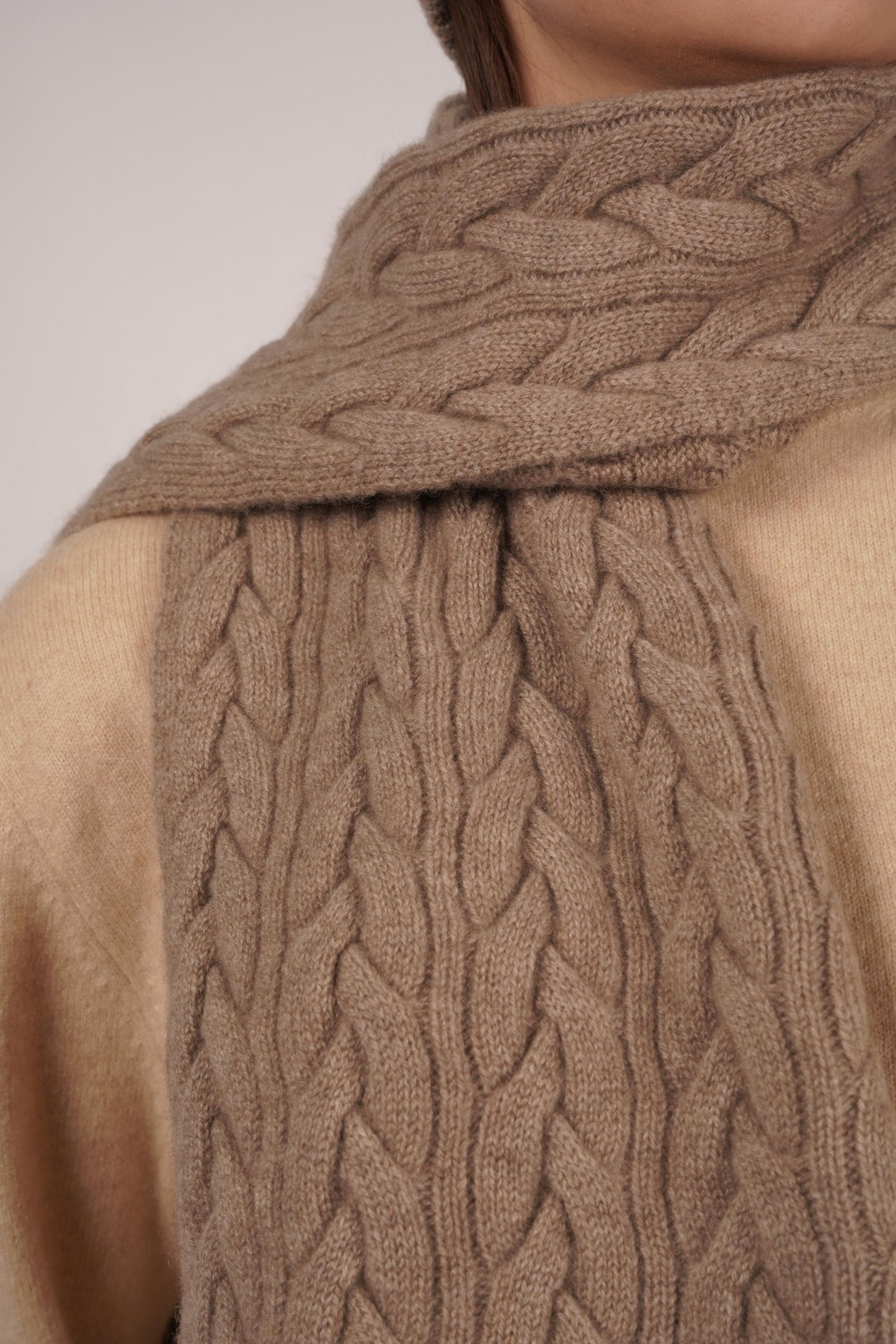 Victoria Cashmere Knitted Scarf - Blue Sky Cashmere