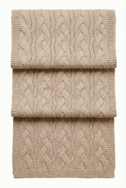 Victoria Cashmere Knitted Scarf - Blue Sky Cashmere