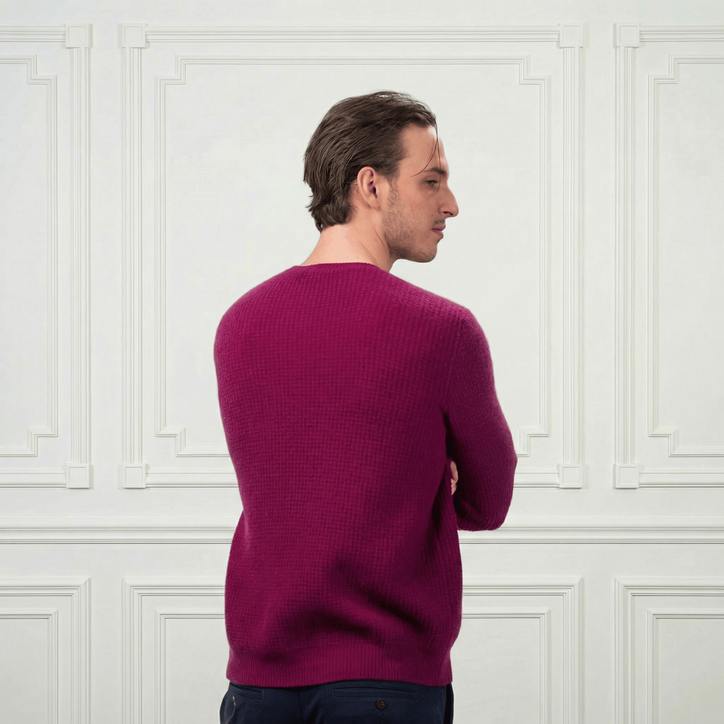 Waffle Cashmere Sweater - Blue Sky Cashmere