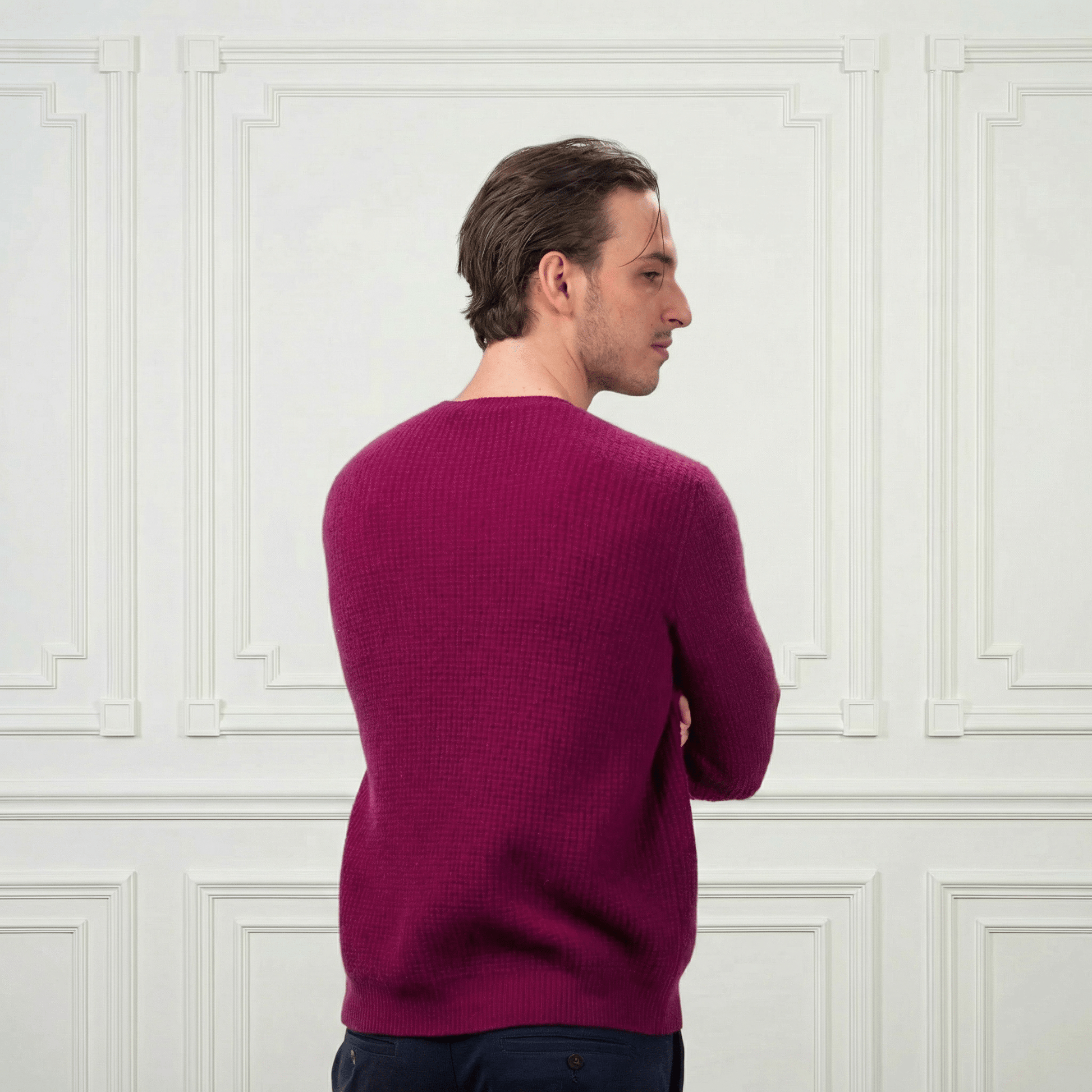 Waffle Cashmere Sweater - Blue Sky Cashmere