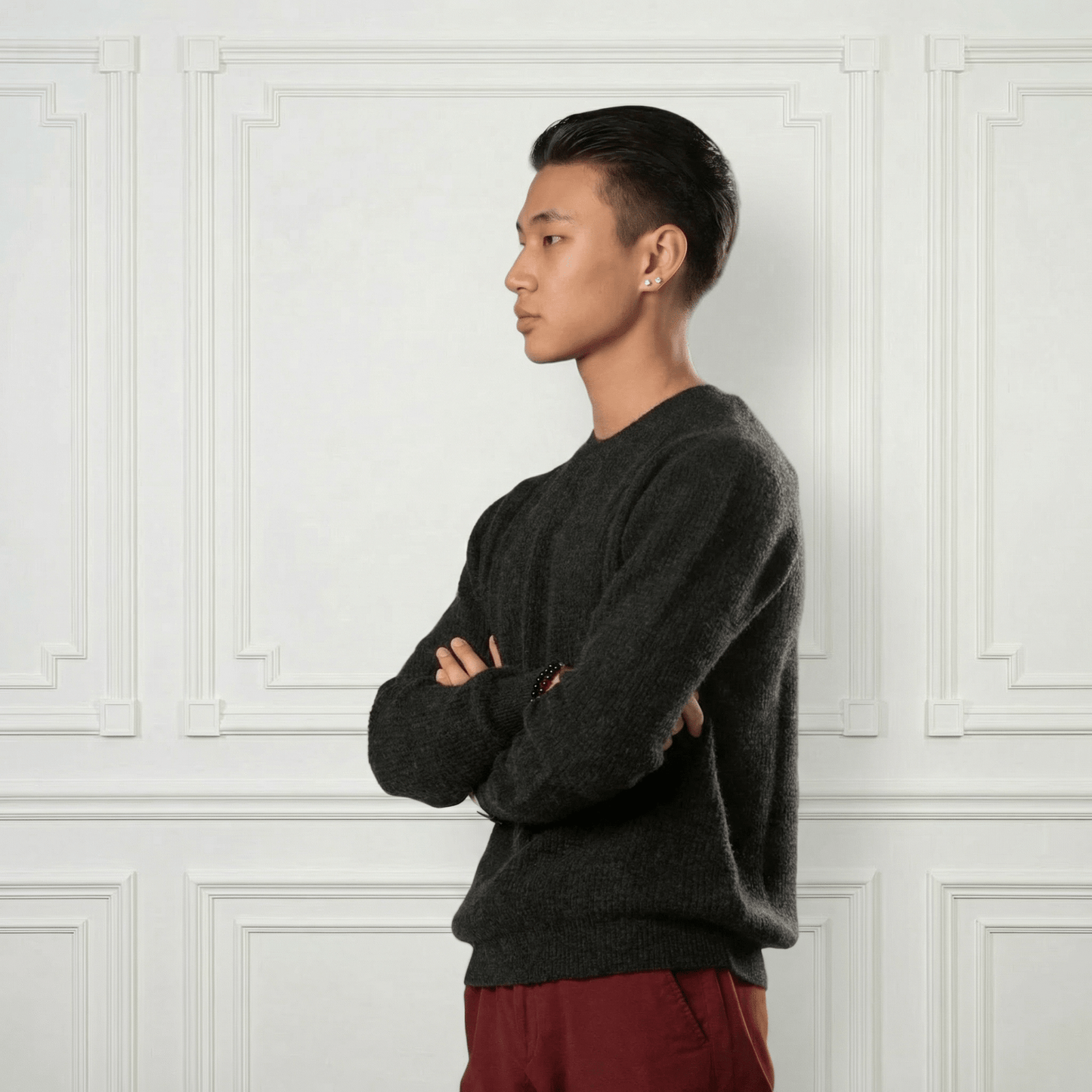 Waffle Cashmere Sweater - Blue Sky Cashmere